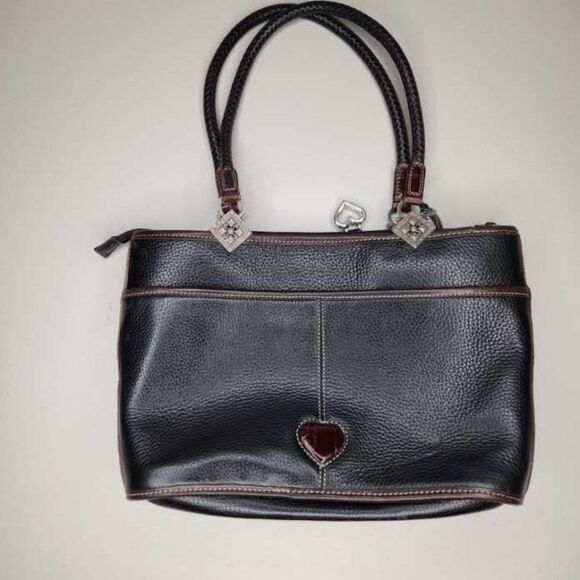 Retired Brighton Black Croc Leather Leonor / Handbag Tote EUC - Picture 2 of 14